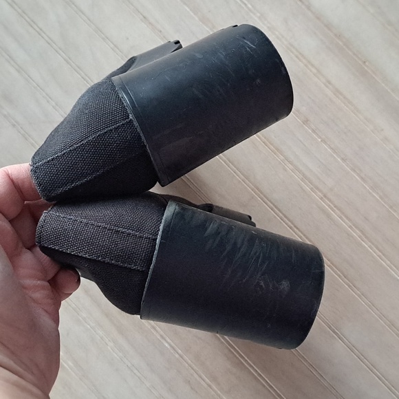 DIVIDED H&M Black Chunky Y2K Platform Lace-Up Edgy Trendy Bold Heel Shoes - Picture 6 of 13